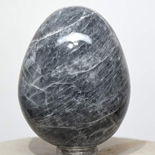 HQRP 55mm Black Moonstone Egg with Stand