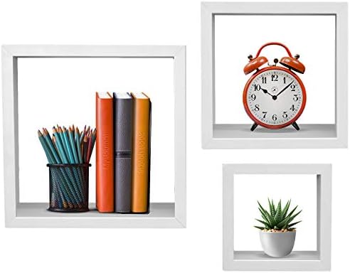 Sorbus Floating Box Shelves Set of 3 White