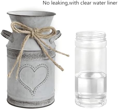 Farmhouse Rustic Flower Vase with Heart Design 75 Inch