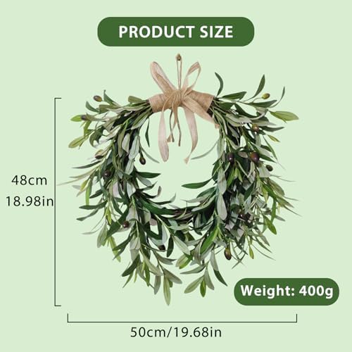 Artificial Olive Garland with Greenery Leaves Wreath