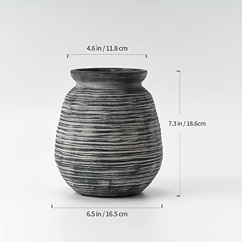 SIDUCAL Ceramic Rustic Farmhouse Vase 73 Inch Black