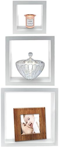 Sorbus Floating Box Shelves Set of 3 White