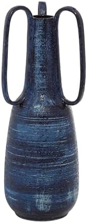Deco 79 Blue Ceramic Vase with Handles