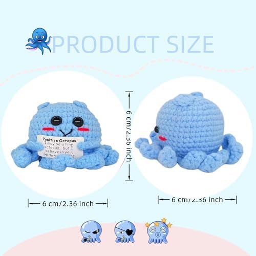 KALAWALK Funny Mini Crochet Animal Octopus Head Decoration