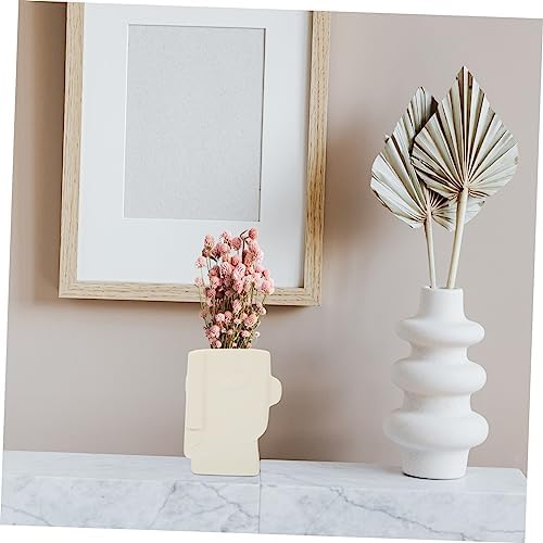 STOBAZA Abstract Human Face Ceramic Vase for Home Decor
