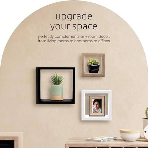 Kiera Grace Cubbi Floating Shelves Set of 3 White 5 7 9 Inch