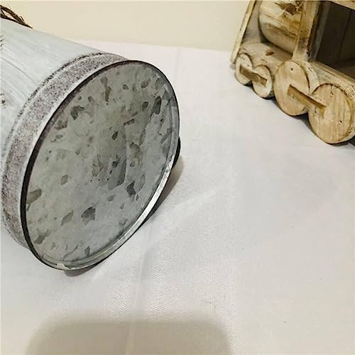 Rustic Metal Jug Vase with Handle Country Decor Shabby Chic Farmhouse