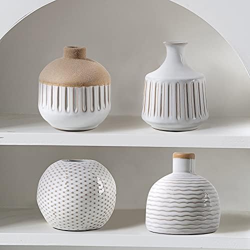 Lizofer Boho Minimalist Ceramic Vase Set of 4
