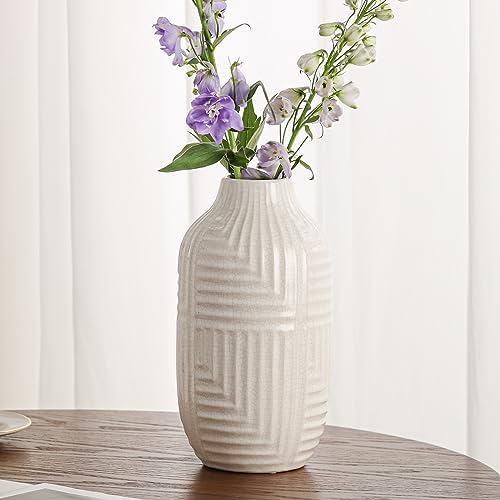 HJN White Ceramic Vase - Modern 106 H