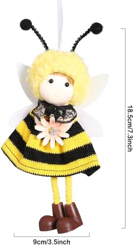 Bee Themed Birthday Decorations 3Pcs Hanging Ornament Tree with Angel Wings