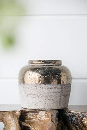 11 Inch Candia Ceramic Vase Sienna Brown