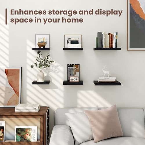 Fun Memories Floating Shelves Set of 3 Black Square 93 Inch