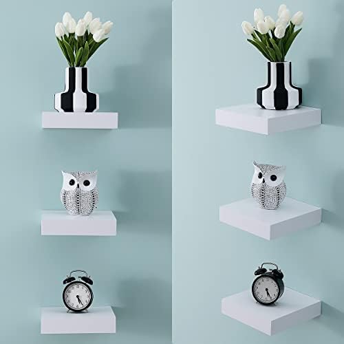 WELLAND 9 14 Inch White Floating Shelves for Wall