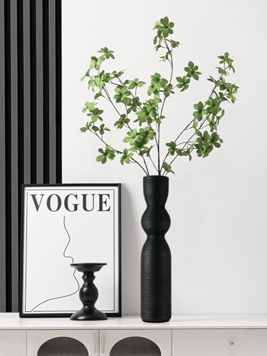 Tall Black Ceramic Vase 15 Inch Decor Vase