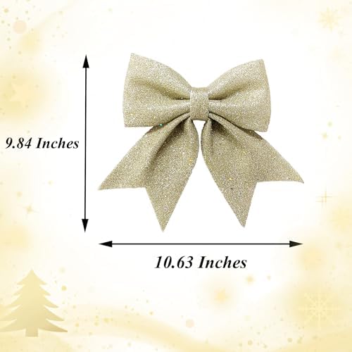Prudance 5 Piece Christmas Glitter Bows Decor