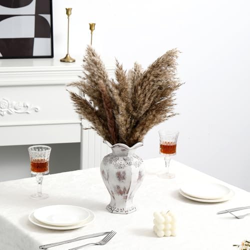 Rustic Farmhouse White Ceramic Vase 85 Inches