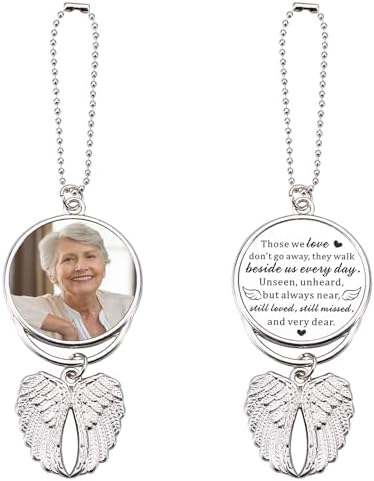 Custom Double Side Photo Car View Mirror Pendant for Memorial Gifts