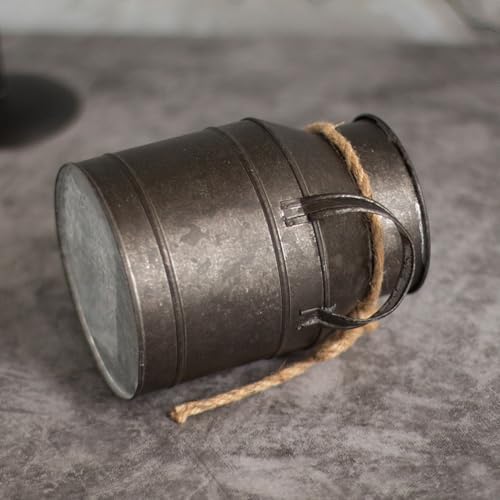 Rust Paint Flower Vase Rustic Metal Milk Can Bucket Decor