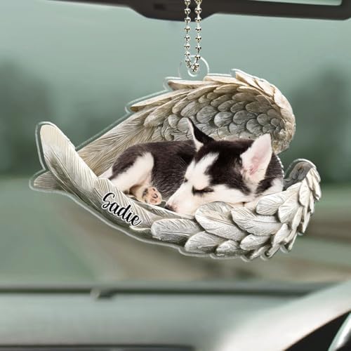 Pawsionate Angel Wings Personalized Car Ornament