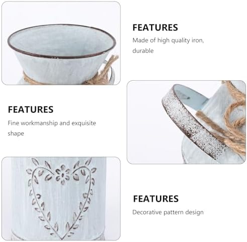 Retro Heart Shaped Metal Vase for Home Decor Centerpieces