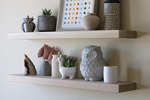 Urban Legacy Unfinished White Oak Floating Shelves Set of 2