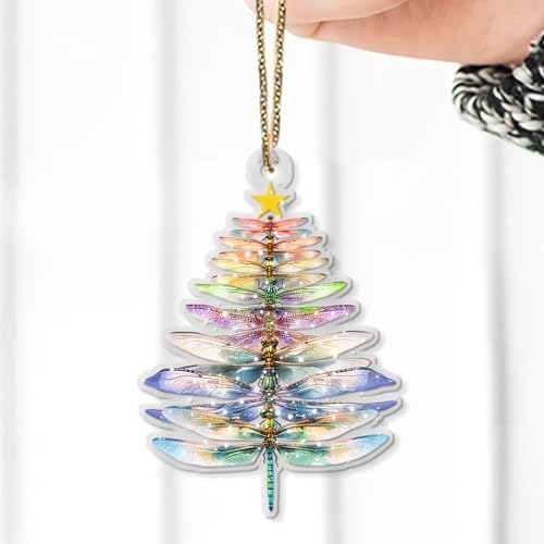 Christmas Dragonfly 2D Flat Acrylic Ornament