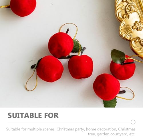 LOGOFUN 60Pcs Apple Tree Plush Ornaments for Holiday Decor