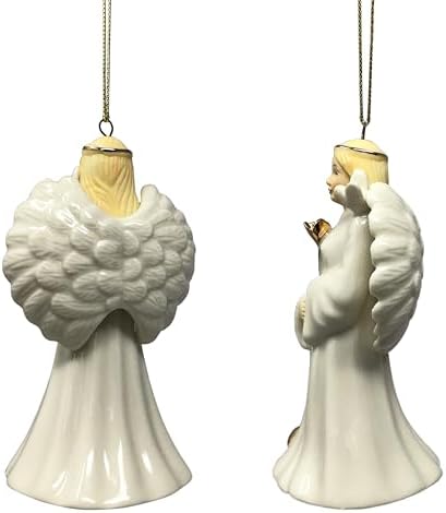 Angel Ornament - Porcelain with Gold Trim - 4 Inch Tall