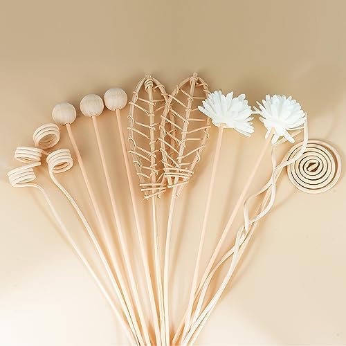WUTAOBON 12Pcs 10 Inch Natural Rattan Reed Diffuser Set