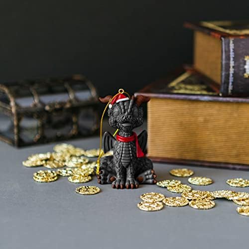 Baby Black Dragon Christmas Tree Ornament Figurine