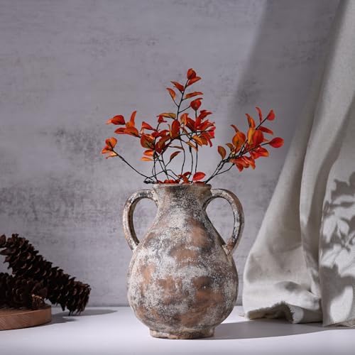 79 Inch Ceramic Rustic Farmhouse Vase with Handle