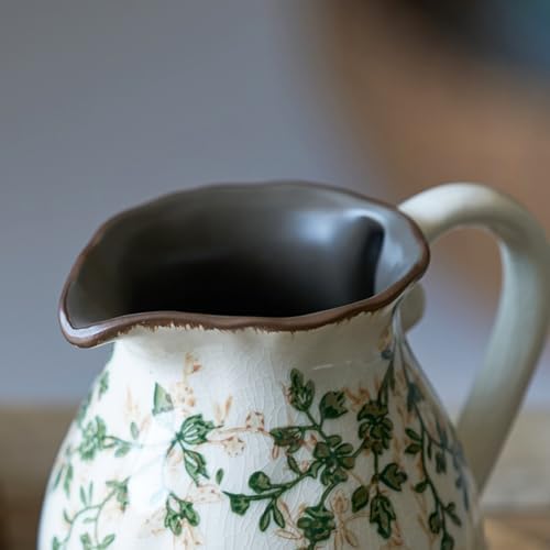 Green Flower Vase for Chinoiserie Decor Ceramic Porcelain Pitcher Vase A1