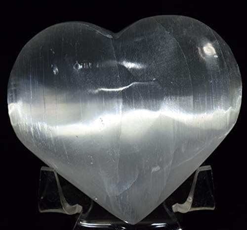 29 Inch Selenite Puffy Heart Crystal with Stand