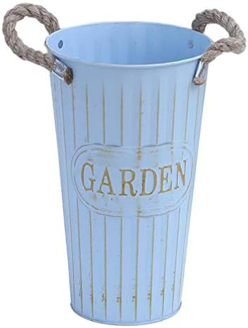 DOITOOL Rustic Metal Flower Vase Vintage Bucket Decor
