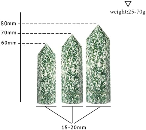 ERNZI Natural Green Spotted Stone Hexagon Tower Ornament
