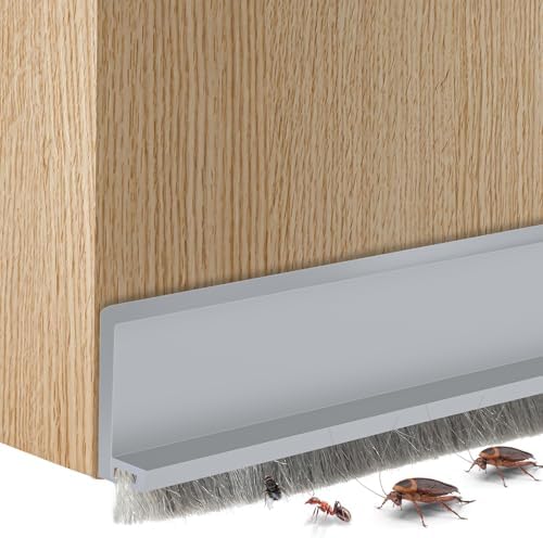 2 Pcs Door Sweep for Bottom of Door Gray 3937 Inches Long