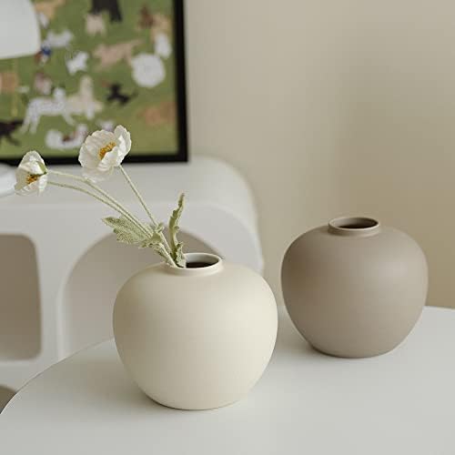 Full Moon Vase for Flowers and Hydroponics 65 x 72 Matte Crme
