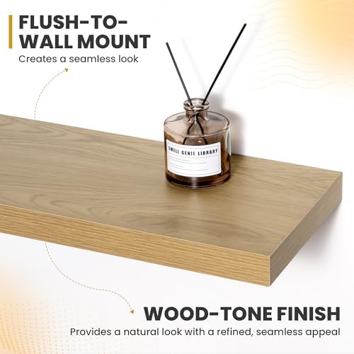 36 Inch Floating Shelves Set of 2 Rustic Deep Bookshelf for Living Room Bedroom