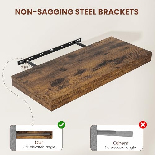 Vivelove 24 x 12 Floating Shelves Set Of 2
