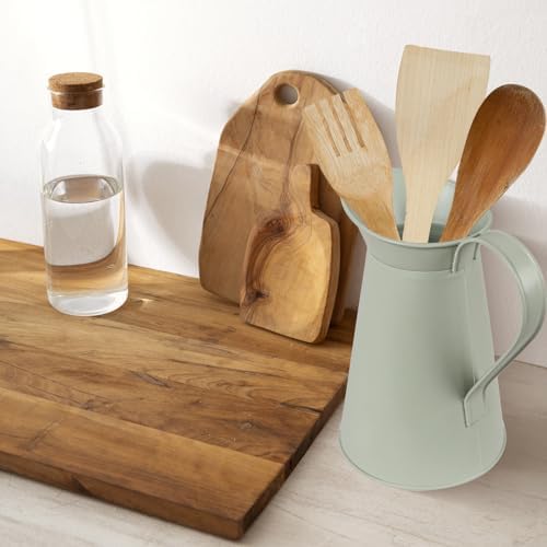 Rustic Metal Farmhouse Flower Vase in Green