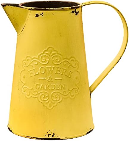 MISIXILE Rustic Country Metal Vase 75 Inches Yellow