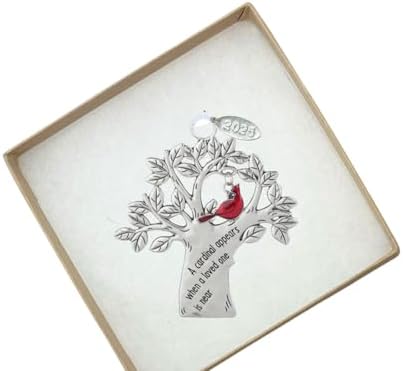 Memorial Ornament with Cardinal Symbol - Sympathy Gift for Men or Women