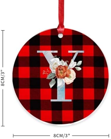 Acrylic Christmas Ornaments 2023 Initial Letter Y Blue Monogram Decorative Hanging Bauble