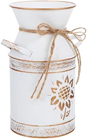 Galvanized Bucket Vintage Vase Farmhouse Decor