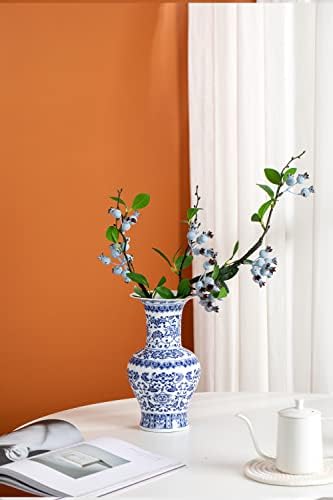 Blue and White Vase 10 Inch Ceramic Decor for Home