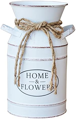 MISIXILE Rustic Farmhouse Vase Galvanized Milk Can