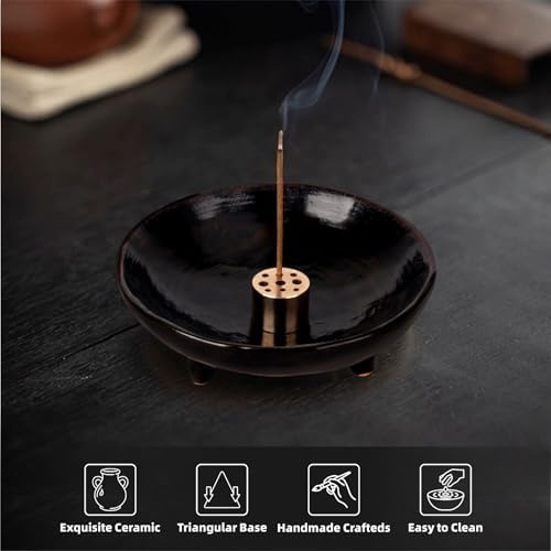 Handmade Ceramic Incense Holder with 9-Hole Design