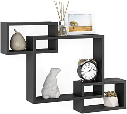 Ballucci Wooden Floating Wall Shelves 26 x 18 Black