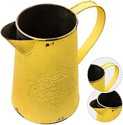 MISIXILE Rustic Country Metal Vase 75 Inches Yellow