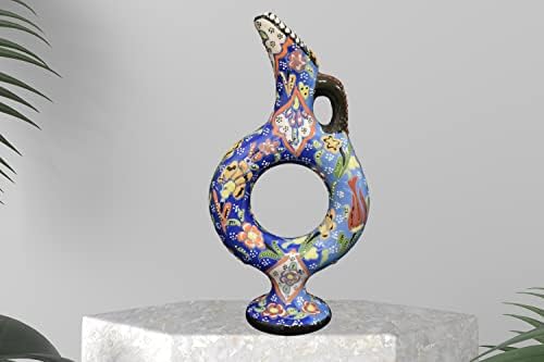 EliPOT Turkish Ceramic Handmade Vase Dark Blue Light Blue